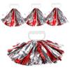 BIUDECO 4pcs Cheerleader Pompoms Lightweight Metallic Handheld Cheerleading Accessories for Dance Sports Teams and Events Full Fluffy Design with Easy Grip Finger Rings view 1