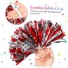 BIUDECO 4pcs Cheerleader Pompoms Lightweight Metallic Handheld Cheerleading Accessories for Dance Sports Teams and Events Full Fluffy Design with Easy Grip Finger Rings view 4