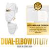 Franklin Sports Baseball Elbow Guard - PRT Series Adult Baseball + Softball Shield for Batting - Protective Elbow + Forearm Pad - Right + Left Hand Hitters - White/Gold - One Size - Adult view 3