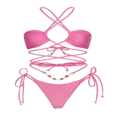 Women's Sexy Swimwear Sports Wear, Swim Trunk/Beach Swimming Wear- 2 Piece (US, Alpha, Large, Regular, Regular, Pink)