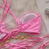 Women's Sexy Swimwear Sports Wear, Swim Trunk/Beach Swimming Wear- 2 Piece (US, Alpha, Large, Regular, Regular, Pink) view 3
