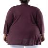 Wright's Women's Plus Size 3/4" Sleeve Draped Open Front Jersey Pocket Cardigan, Burgundy, 3X view 2