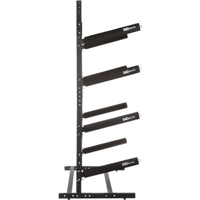 RAD Sportz Kayak Storage Rack - 4-Level Freestanding Adjustable Stand with Padded Arms and 400lb Capacity for Canoes, SUP, or Paddleboards (Black)