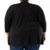 Wright's Women's Plus Size 3/4" Sleeve Draped Open Front Jersey Pocket Cardigan, Black, 4X view 2