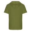 Men's Shirts Short Sleeve Hoodie Workout Gym Sweatshirt Muscle Fit Fashion Athletic Pullover Casual Loose T-Shirts Army Green view 3