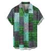 Mens Vacation Shirts Disco Shirt Cruise Outfits for Men Mens Hawaiian Outfit Men Beach Shirt Custom Hawaiian Shirt with Pet Face Summer Shirts Men Green view 1