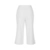 Bakgeerle Wide Leg Capris for Women Crossover High Waist Crop Yoga Pants with Pockets Casual Summer Loose Lounge Pants Summer Leggings for Women Lightweight Tummy Control Wide Leg Cropped Pants White view 4