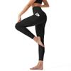 Leggings with Pockets for Women High Waisted Tummy Control Yoga Pants for Workout Running No Front Seam Black view 1
