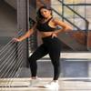 Leggings with Pockets for Women High Waisted Tummy Control Yoga Pants for Workout Running No Front Seam Black view 3
