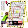 Adjustable Volleyball Rebounder Net 7x4 ft with PU Volleyball and Stakes - Bounce Back Training Equipment for Practicing Volleying, Bumping, Spiking, Easy Set Up & Steady for Multi Sports (Yellow) view 1