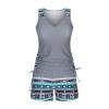 Sexy 1 Piece Bathing Suits for Women Swim Suits for Women 2024 Two Piece High Waisted Tummy Control Tankini Swimsuits Athletic Bathing Suits with Shorts 2 Piece Swimsuit for Women Plus Size Gray 2X view 2