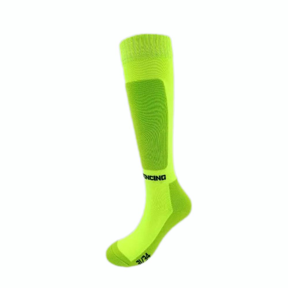 HIXEL Professional Fencing Cotton Socks Anti Slip Fencing Stockings for Epee Sabre and Foil High Long Sports Socks(Green,Large)