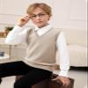 Boys Sweater Vest Kids Solid School Uniform Sleeveless Knit Sweaters Tops 5-14 Years Khaki view 2