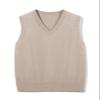 Boys Sweater Vest Kids Solid School Uniform Sleeveless Knit Sweaters Tops 5-14 Years Khaki view 3