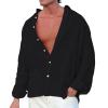 Untuckit Shirts for Men Hawaii Shirt Linen Shirts Funny Cruise Shirts Men's Cotton Shirts Button Down Shirt Linen Mens Shirts Black view 1