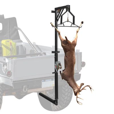 Hitch Mounted Deer Hoist, 400 Lbs Load Capacity, Truck Hitch Deer Hoist with Winch Lift Gambrel Set, 2-inch Hitch Receiver, Adjustable Height & 360 Degrees Swivel