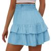 Daily Clearance,Shorts for Women, Bermuda Shorts for Women 2068 Summer High Waisted Ruffle Shorts Floral Pleated Hem Casual Pants,Clearance,XL,Bu1 view 3