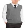 Boys Sweater Vest Kids Solid School Uniform Sleeveless Knit Sweaters Tops 5-14 Years Grey view 1