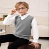 Boys Sweater Vest Kids Solid School Uniform Sleeveless Knit Sweaters Tops 5-14 Years Grey view 2