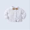 Boarnseorl Baby Boys Gentleman Outfits Pants Sets, Infant Long Sleeve Shirt + Pants + Bow Tie + Suspenders,5-6Y view 3