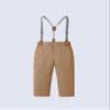 Boarnseorl Baby Boys Gentleman Outfits Pants Sets, Infant Long Sleeve Shirt + Pants + Bow Tie + Suspenders,5-6Y view 4