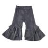 Toddler Baby Girl Fashion Bell Bottom Solid Stretchy Ruffle Leggings Infant Flare Pant Wide Leg (Grey, 6-12 Months) view 1