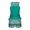 Generic tankini plus size swimsuit Swim Suits for Women 2024 Two Piece High Waisted Tummy Control Tankini Swimsuits Athletic Bathing Suits with Shorts bathing suit for women 2 piece bikini Green 2X view 3