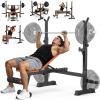 Fostoy Weight Bench Set, 770lbs Bench Press Rack, Adjustable Weight Benches for Home Gym, Olympic Workout Bench for Full Body Training, Flat Incline Bench With Removable Foot Catch view 1