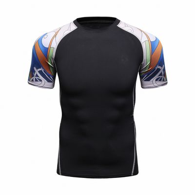 F.Q Yuqee Men's Lightweight Short Sleeve Cool Dry Rashguards Compression Sports Workout T-Shirt Black 50 S