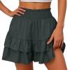 Deal Clearance,Shorts for Women, Bermuda Shorts for Women 2147 Summer High Waisted Ruffle Shorts Floral Pleated Hem Casual Pants,Prime Today Clearance,L,Gy2 view 1