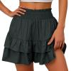 Deal Clearance,Shorts for Women, Bermuda Shorts for Women 2147 Summer High Waisted Ruffle Shorts Floral Pleated Hem Casual Pants,Prime Today Clearance,L,Gy2 view 2