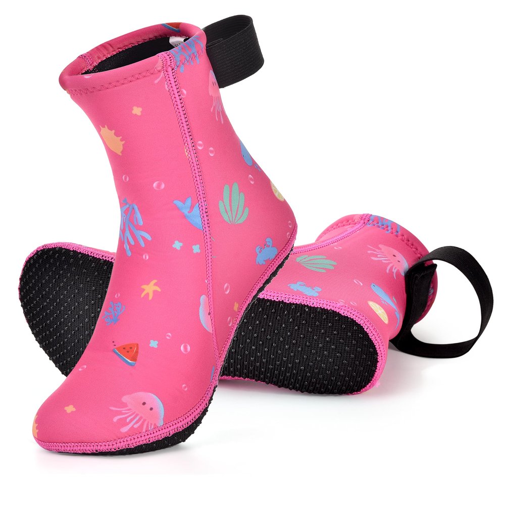 Intbost Kids Neoprene Socks 3mm Wetsuit Socks for Girls Keep Warm Anti Slip Water Socks Toddlers Sand Beach Scuba Diving Snorkeling Swimming Socks Children Youth