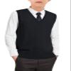 Boys Sweater Vest Kids Solid School Uniform Sleeveless Knit Sweaters Tops 5-14 Years Black view 1