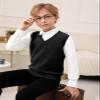 Boys Sweater Vest Kids Solid School Uniform Sleeveless Knit Sweaters Tops 5-14 Years Black view 2