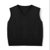 Boys Sweater Vest Kids Solid School Uniform Sleeveless Knit Sweaters Tops 5-14 Years Black view 3