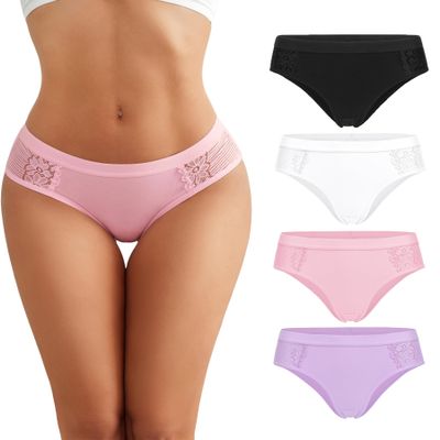 Avidlove Underwear for Women Sexy Low Rise Hipster No Show Bikini Panties