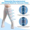 TED Hose Compression Stockings for Women & Men,Anti Embolism Knee-High Compression Socks with Inspection Hole,15-20mmHg Medical Compression Hose,Unisex White (Medium) view 2