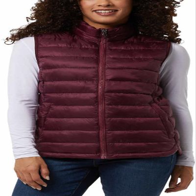 32 Degrees Women's' Vest Leightweight Zipper Hand Pocket (Purple, L), Large
