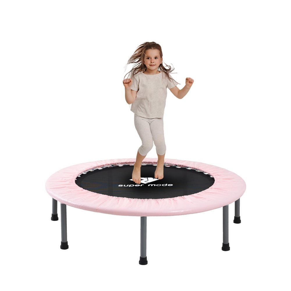 36 Inch Mini Trampoline for Kids Indoor - 3 Ft Toddler Trampoline Over 6 Years for Indoor Garden Home Use by PY SUPER MODE Pink