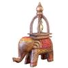 TEMKIN Outdoor Decoration Lucky Talisman Wind Chimes Elephant Feng Shui Wood Carving Souvenir of Thailand for Your Home Office Living Room Crafts Garden Decorations Decoration view 1