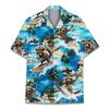 Funny Surfing Raccoon Hawaiian Shirt Casual Tropical Racoon Hawaiian Shirt Summer Short Sleeve Shirt Floral Button Down Shirt view 1