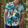 Funny Surfing Raccoon Hawaiian Shirt Casual Tropical Racoon Hawaiian Shirt Summer Short Sleeve Shirt Floral Button Down Shirt view 3
