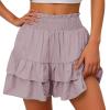 Previous Placed by Me in 2025,Shorts for Women, Bermuda Shorts for Women 2196 Summer High Waisted Ruffle Shorts Floral Pleated Hem Casual Pants,Mis Pedidos Recientes,XL,O view 2