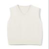 Boys Sweater Vest Kids Solid School Uniform Sleeveless Knit Sweaters Tops 5-14 Years White view 3