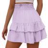 Summer Fris,Shorts for Women, Bermuda Shorts for Women 2200 Summer High Waisted Ruffle Shorts Floral Pleated Hem Casual Pants,Wholesale Items,Small,P view 3