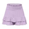 Summer Fris,Shorts for Women, Bermuda Shorts for Women 2200 Summer High Waisted Ruffle Shorts Floral Pleated Hem Casual Pants,Wholesale Items,Small,P view 4