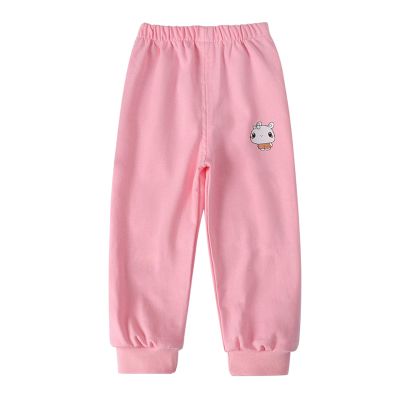 Baby Boy's Pants, Toddler Cotton Pull on Jogger, Kids Cute Cartoon Elastic Waist Sweatpants School (Pink, 12-24 Months)