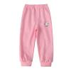 Baby Boy's Pants, Toddler Cotton Pull on Jogger, Kids Cute Cartoon Elastic Waist Sweatpants School (Pink, 12-24 Months) view 1