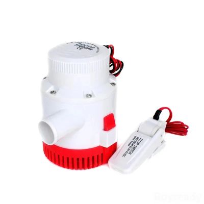 RWRAPS Flow dc 12v 24v bilge pump electric water pump for boats submersible boat water pump with float switch 3700gph(12V)