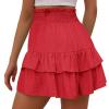 Lightening Deals,Shorts for Women, Bermuda Shorts for Women 2221 Summer High Waisted Ruffle Shorts Floral Pleated Hem Casual Pants,Deals of Today Clearance,XL,Rd3 view 3